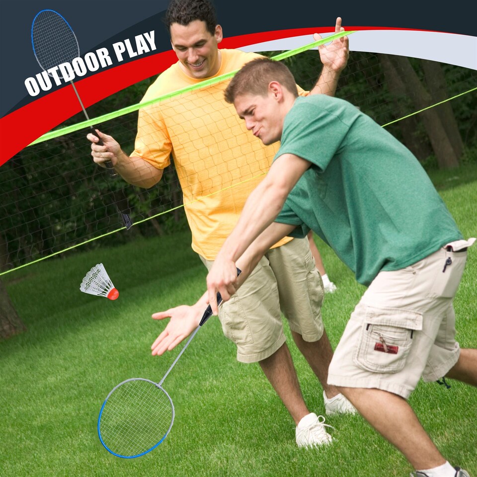 image 1 of The Magic Toy Shop Badminton Rackets Set of 2 Indoor Outdoor Sports Game