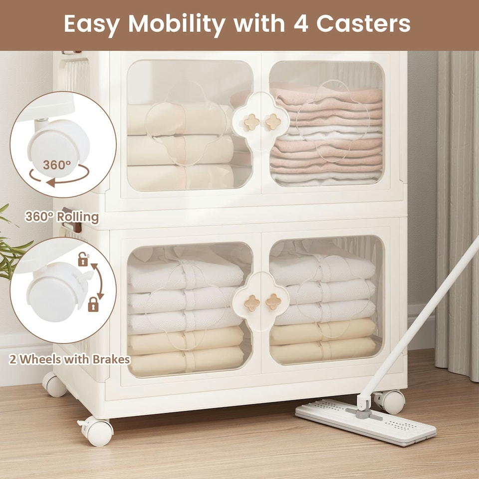 image 1 of COSTWAY 159L Storage Bins Stackable Storage Containers White