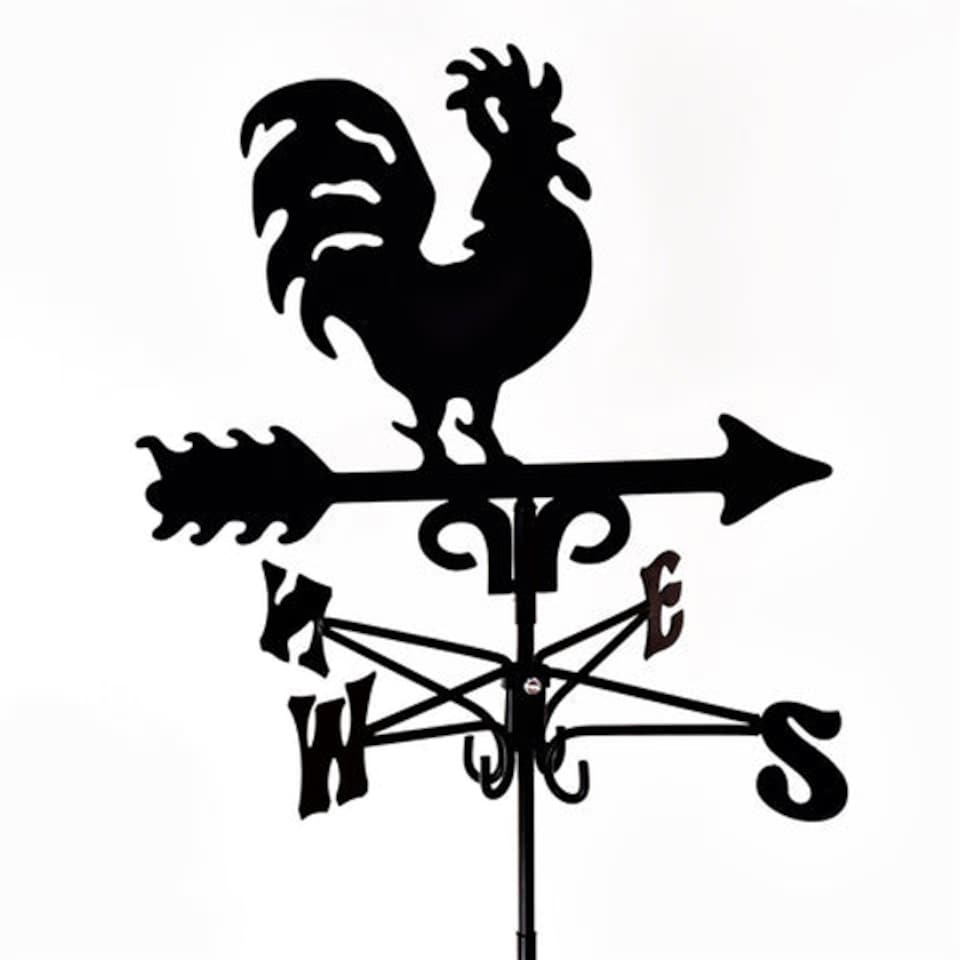 image 1 of Traditional Cockerel Weathervane - Steel - L39 x W39 x H93 cm - Black