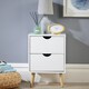 image 3 of Bedside Cabinet Wooden Scandi Legs Modern Bedroom Furniture