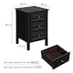 image 3 of Yaheetech Modern Style Side Table with 3 Spacious Drawers Black