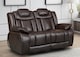 image 2 of Faux Leather Brown 2 Seater Manual Recliner Sofa TOLEDO