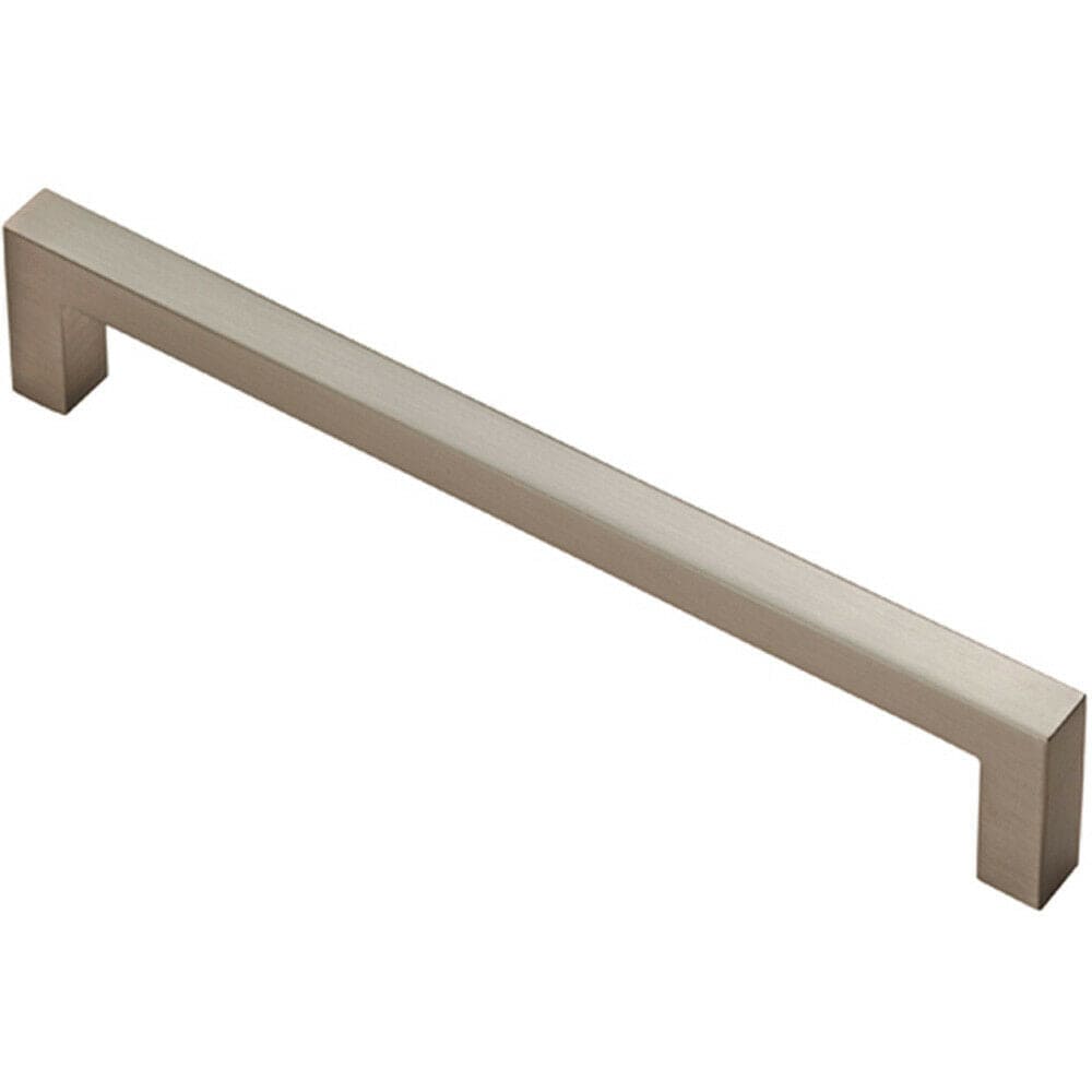 Loops Square Block Pull Handle 170 x 10mm 160mm Fixing Centres Satin Nickel in Metallics