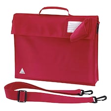 Quadra Junior Book Bag With Strap - Bright Red - One Size