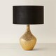 image 4 of ValueLights Bailey Gold Table Lamp Black Velvet Shade and Bulb