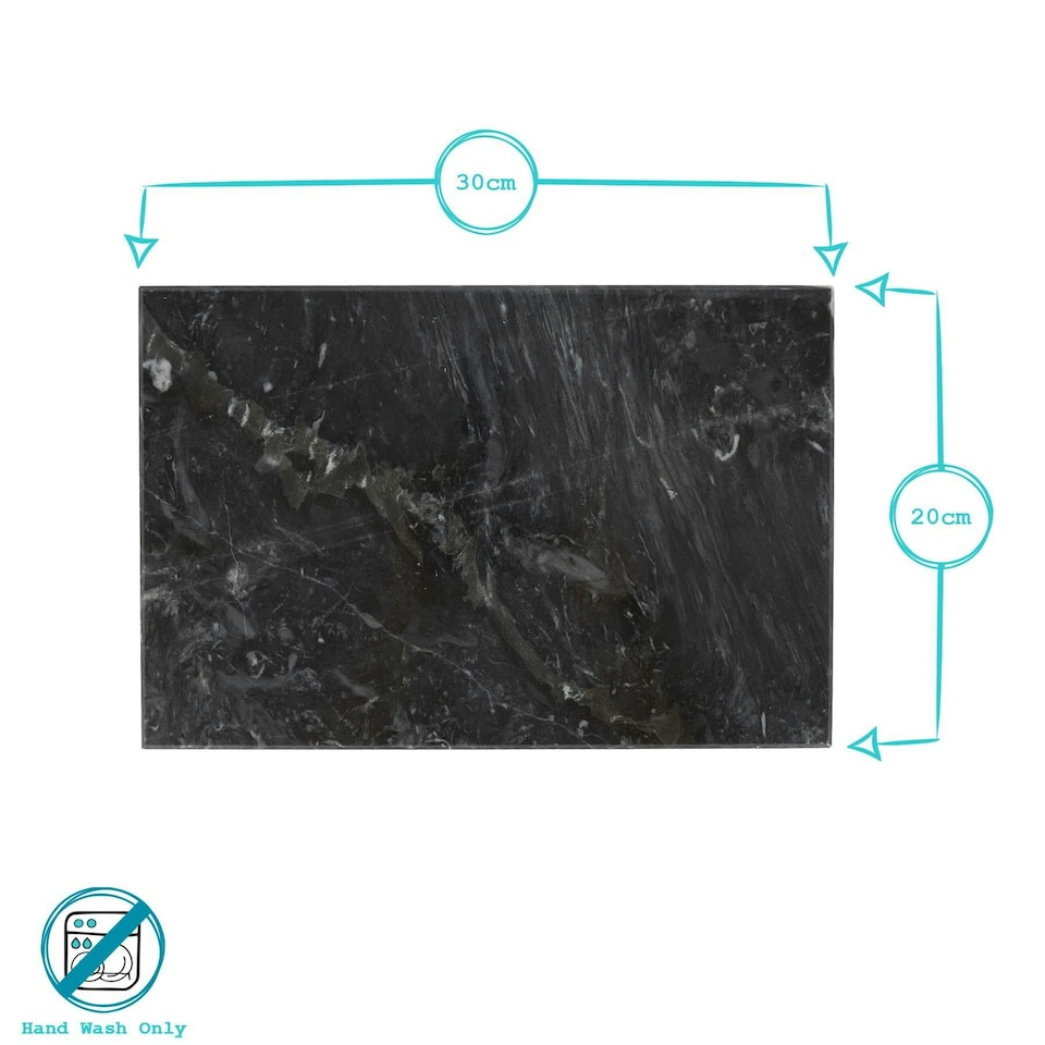image 1 of Argon Tableware Rectangle Marble Chopping Board - 30cm x 20cm - Black