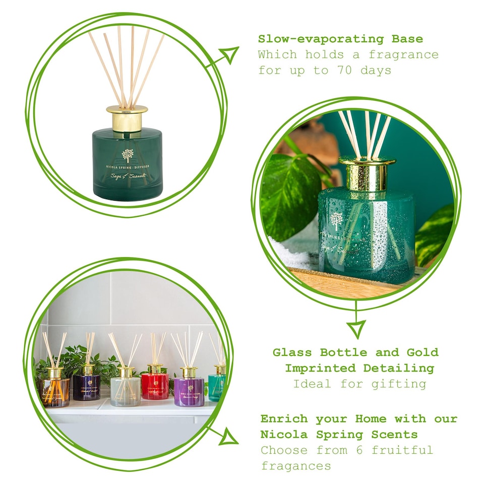 image 1 of Nicola Spring Reed Diffusers - 200ml - Sage & Seasalt - Pack of 3