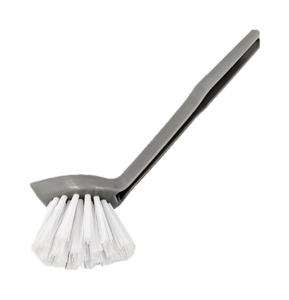 image 1 of Kitchen Dish Brush with Nylon Bristles Ergonomic Handle for Washing Up - Pack of 1 | Grey | 1