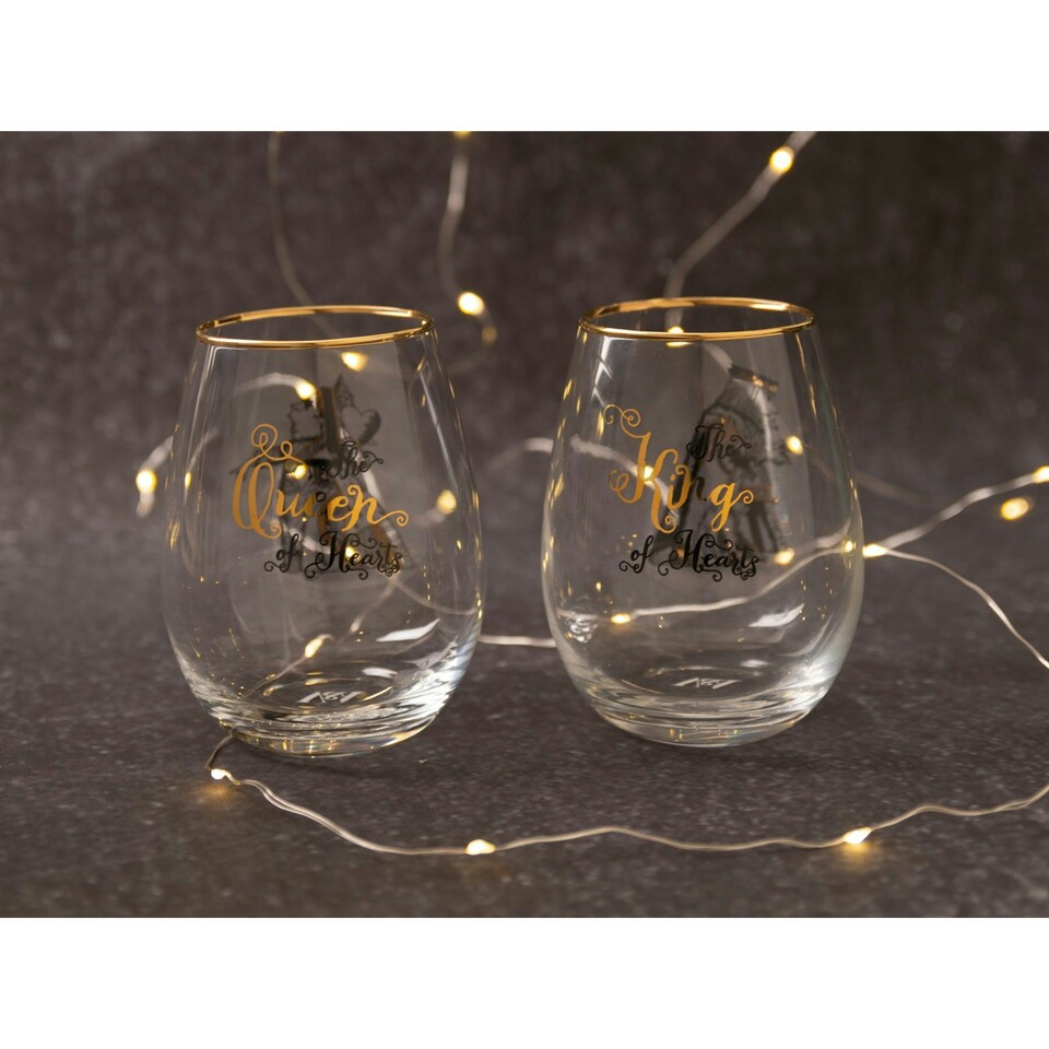 image 1 of V&A Alice in Wonderland Tumbler Set 350ml Set of 2 Clear