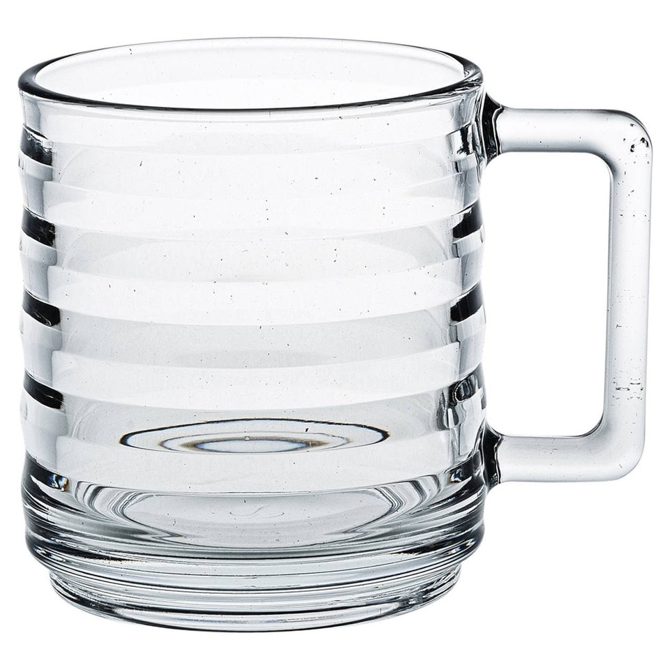 image 1 of 320ml Mugs Modern Clear Glass Tea Coffee Cups Hot Drinks Latte Glasses Set of 6