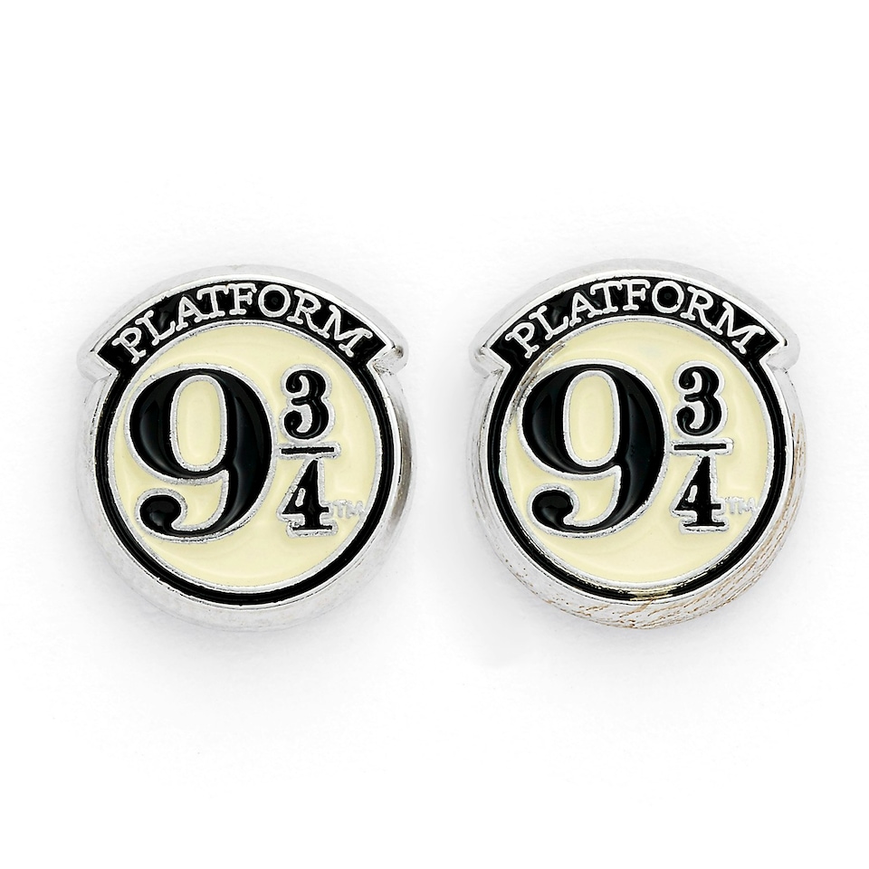 image 1 of Official Harry Potter Platform 9 ¾ Silver Plated Stud Earrings WES0011