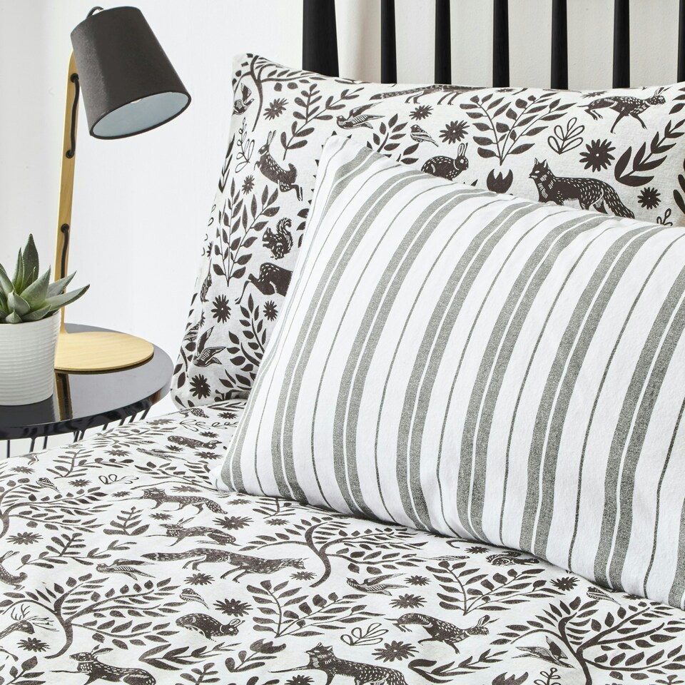 image 1 of furn. Skandi Woodland Brushed Cotton Single Duvet Cover Set