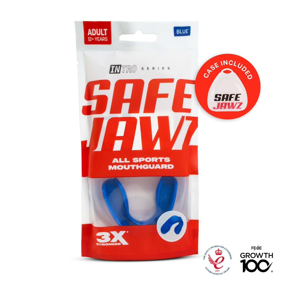 image 1 of SAFEJAWZ Intro Sports Mouth Guard Blue Adult/Junior