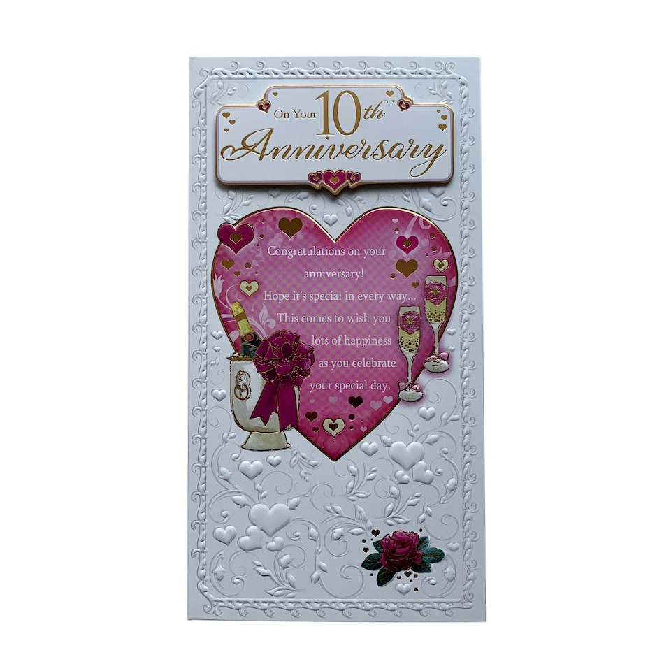 image 1 of On Your 10th Anniversary Open Soft Whispers Card