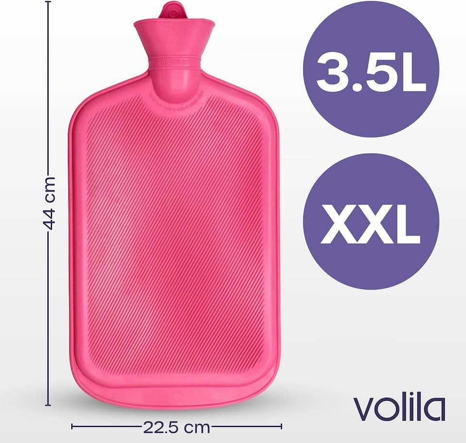 image 1 of 3.5L Extra Large Hot Water Bottle - Faux Fur Covered for Pain Relief, Hand and Foot Warmer | Pink | Pink | 3.5L