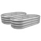image 1 of Harbour Housewares Rounded Galvanised Steel Raised Garden Beds - 120cm x 60cm - Silver - Pack of 2