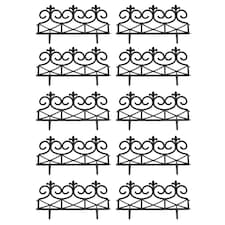 Fleur de Lys Black Plastic Garden Lawn Edging (60cm x 32cm) - 20 Panels