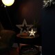 image 3 of Set of 2 Battery Operated Indoor Wooden Christmas Stars with Warm White LEDs