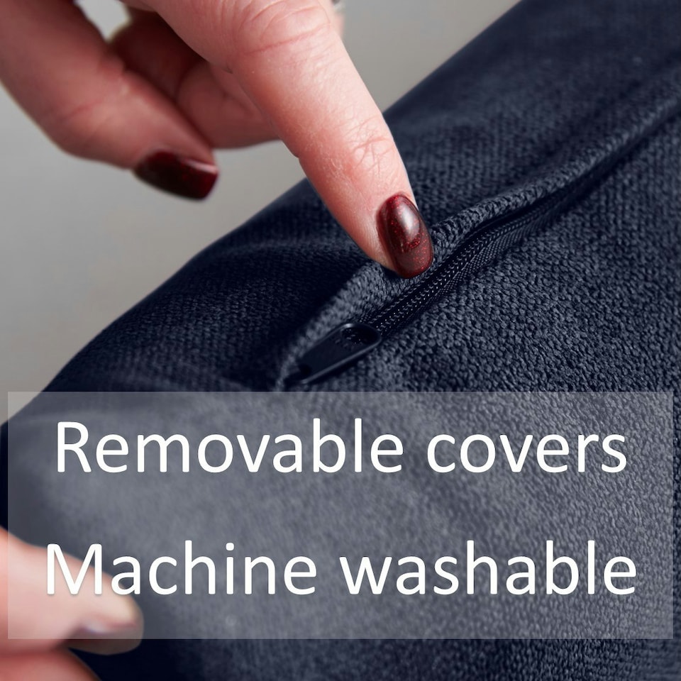 image 1 of Plain Chenille Velvet 45cm x 45cm Navy Cushion Set of 4 | Blue | 45cm x 45cm x 10cm | 4