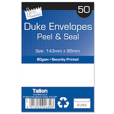 Tallon Just Stationery Peel & Seal Envelopes - Duke White (Pack of 50)