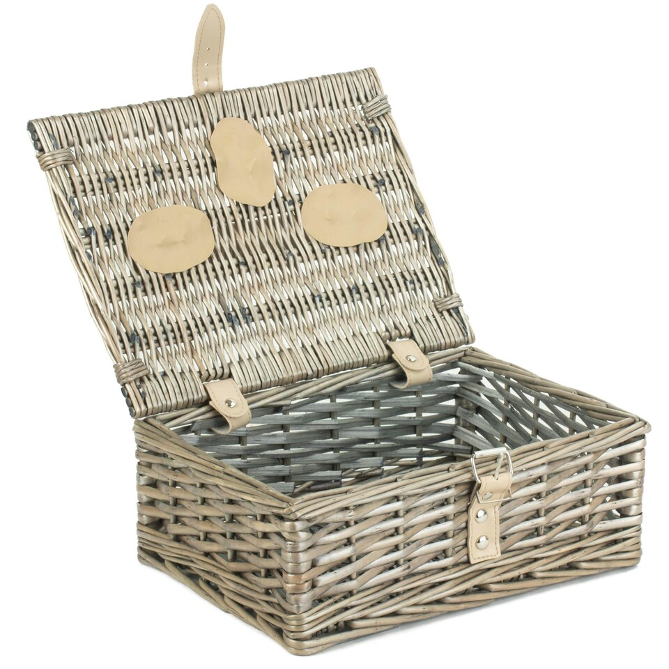 image 1 of Wicker 30cm Antique Wash Split Willow Basket Brown | Brown | One Size
