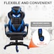 image 5 of Vinsetto Computer Gaming Chair, Racing Desk Chair with Lumbar Support and Footrest, PU Leather Gamer Chair with Headrest and Swivel Wheels for Home, Blue