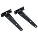 image 4 of 6" (150mm) Heavy Duty T Tee Hinges for Doors + Gates with Fixing Screws 4pc Black