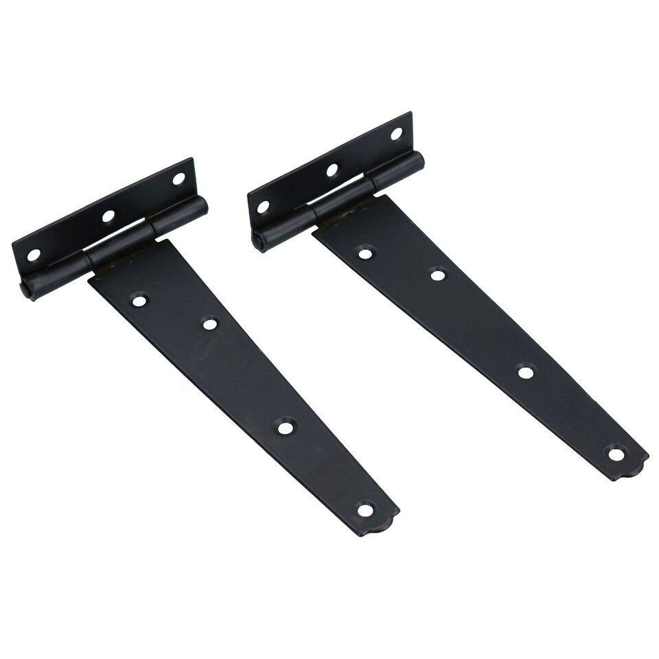 image 1 of 6" (150mm) Heavy Duty T Tee Hinges for Doors + Gates with Fixing Screws 4pc Black