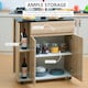 image 4 of HOMCOM Kitchen Storage Trolley Cart Cupboard Rolling Island Shelves Locking