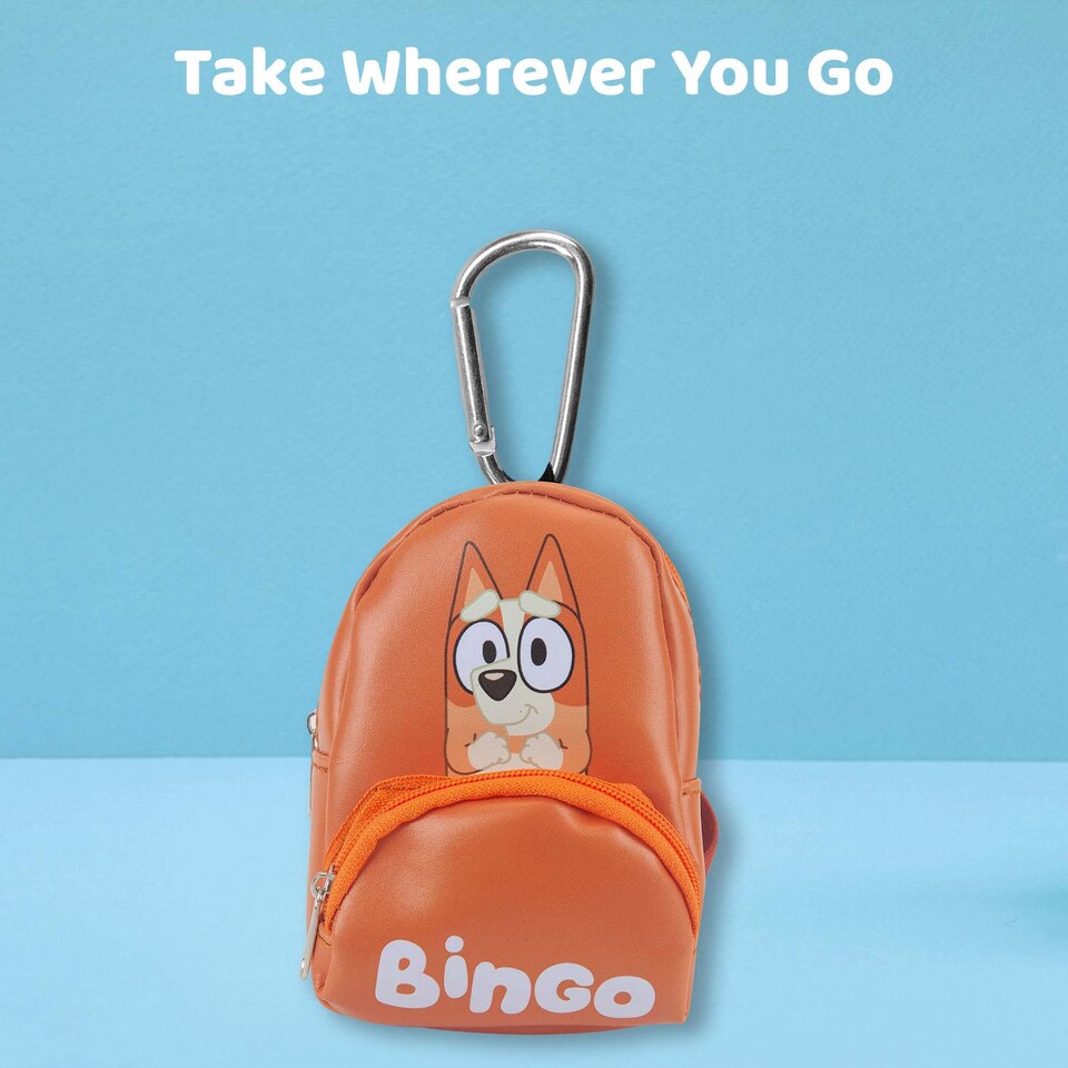 image 1 of PMS Bingo Plush Backpack Bag Clip - Orange, 12.5cm