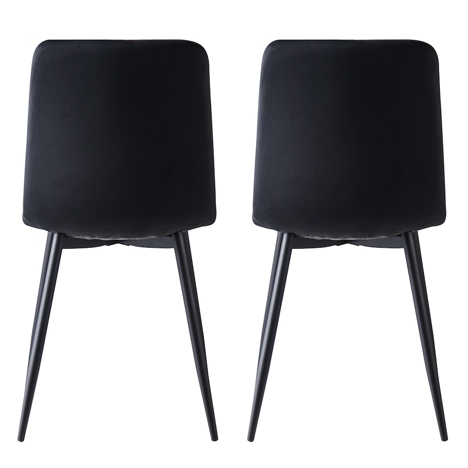 image 1 of Dining Chairs Velvet Fabric Lexi Set of 2 Black by MCC