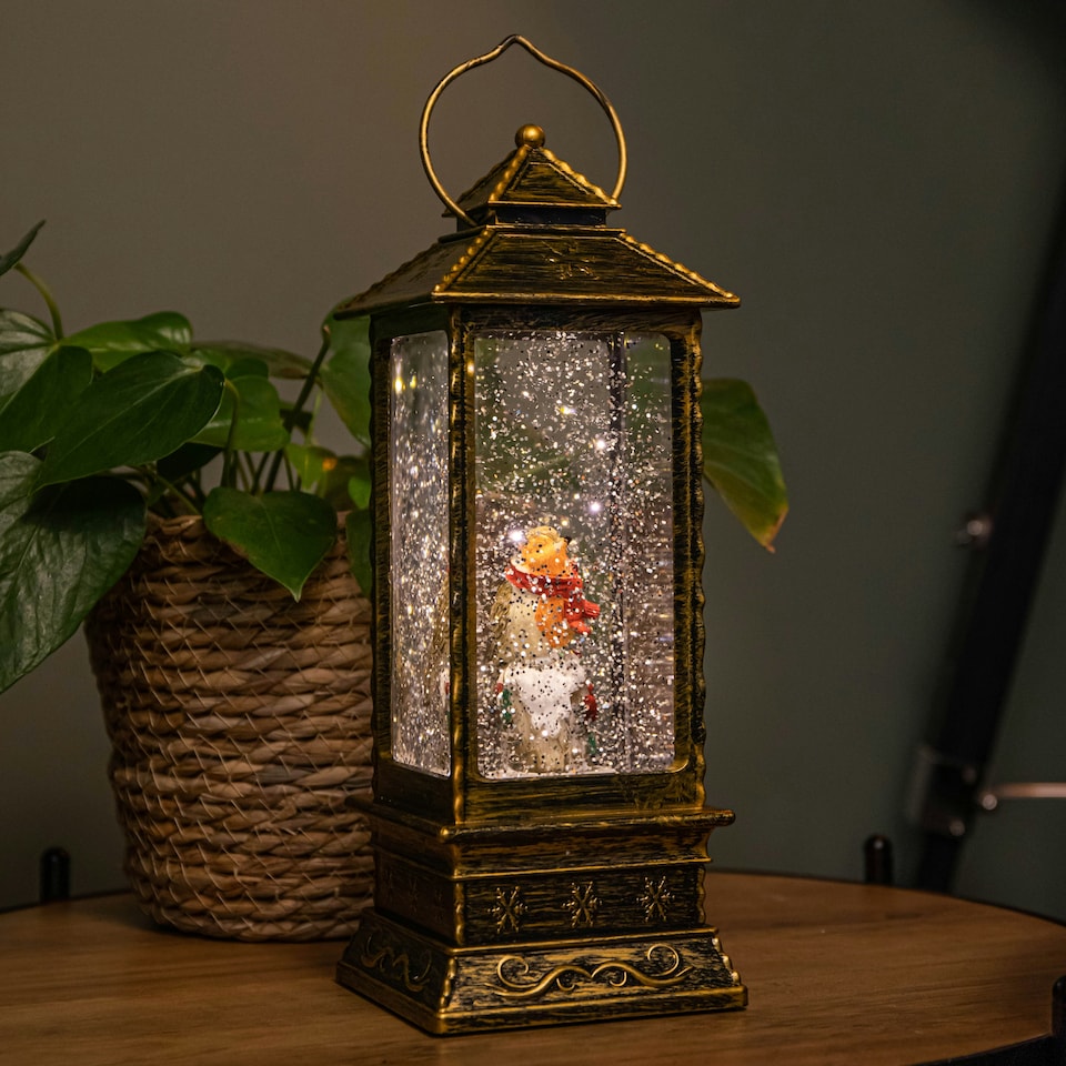 image 1 of 28cm Dual Powered Light up Christmas Robin with Red Scarf Water Spinner & LEDs