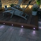 image 10 of Set of 10 - 30mm IP67 Colour Changing LED Decking Kit with Photocell | Chrome | Clear | 10
