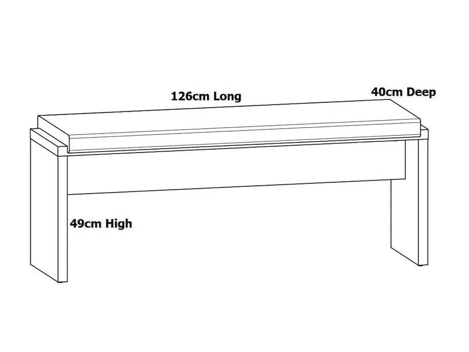 image 1 of Dining Bench Upholstered Seat Brown Cushion 126cm Sturdy Medium Oak Effect Gent