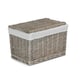 image 1 of 36cm Grey Wash Finish Storage Wicker Hamper Basket | Grey | Grey | XS