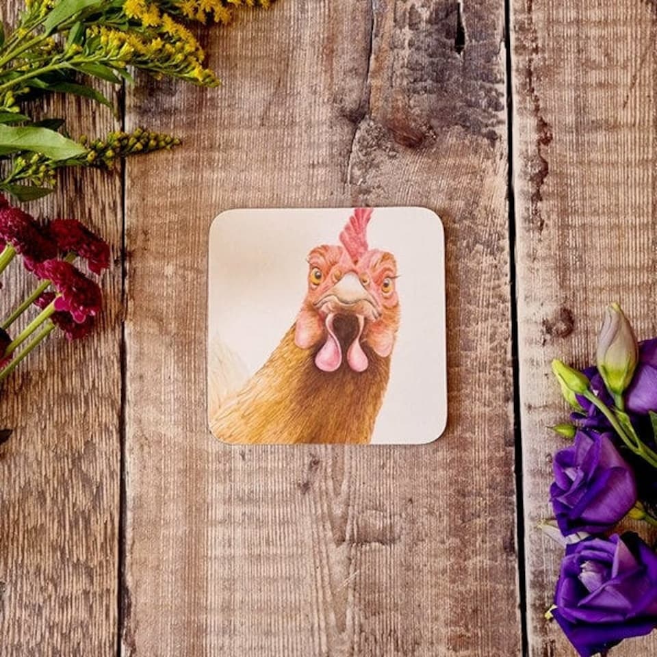 image 1 of Lucy's Farm Vivienne the Chicken Melamine Coaster