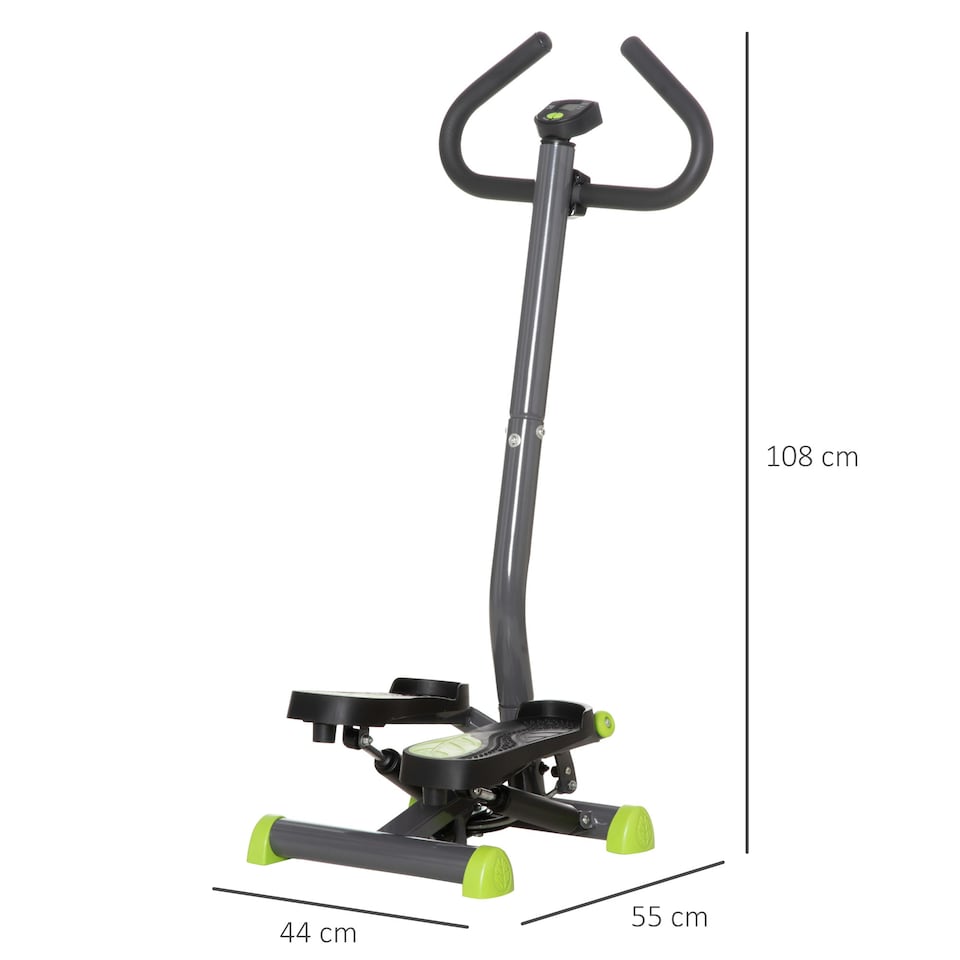 image 1 of HOMCOM Twister Stepper Step Machine with LCD Screen - Grey