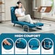 image 5 of HOMCOM Folding 5 Position Convertible Sleeper Chair Bed Dark Blue | Multi | Chair