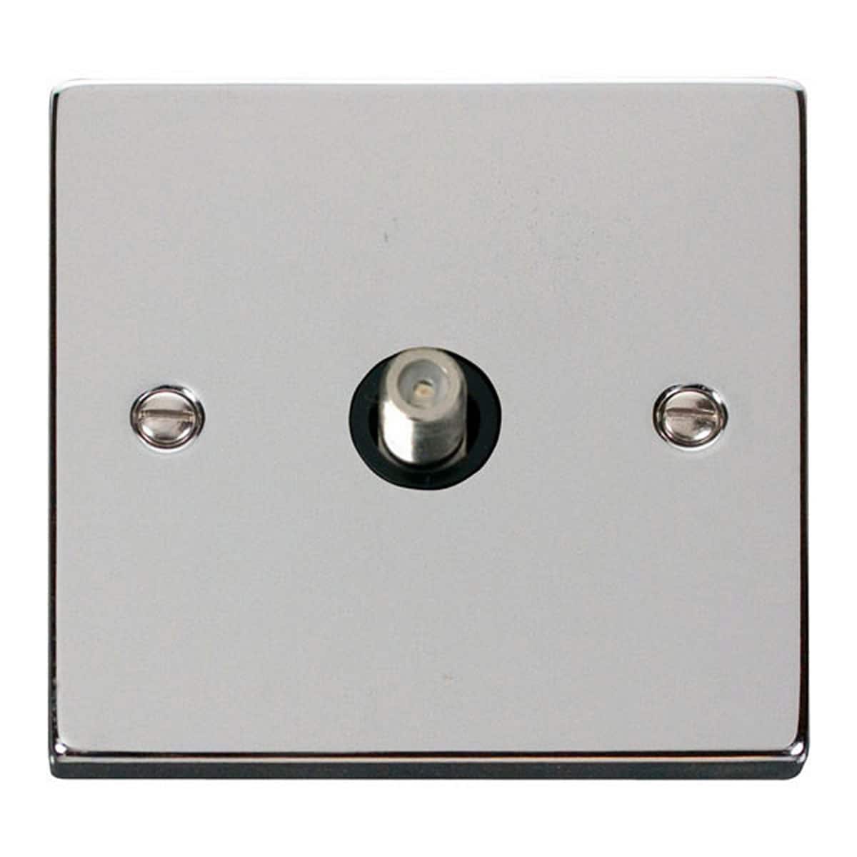 SE HOME Polished Chrome Satellite Socket 1 Gang Chrome Polished Chrome