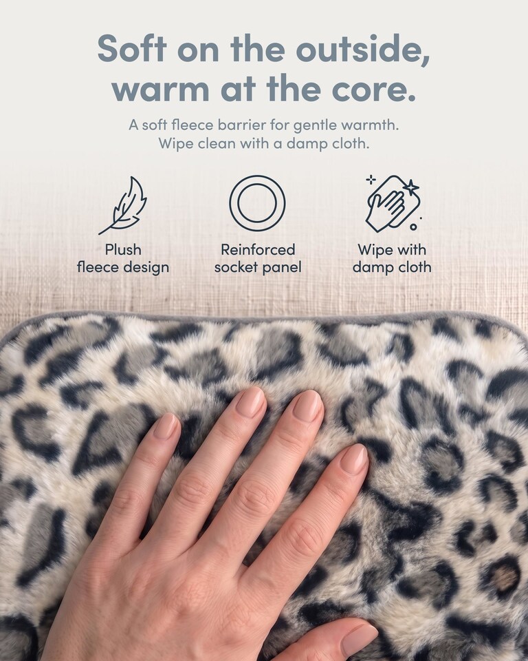 image 1 of Keplin Rechargeable Electric Hot Water Bottle Flannel Cover Auto Shut Off
