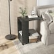 image 2 of HOMCOM Mobile Sofa Side Table for Laptop Coffee w/ Storage and Casters, Black