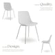 image 3 of Dining Chair Mave - large plastic seat, ergonomic, high backrest, 120 kg load capacity - Set of 2 White | White/Chrome