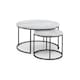 image 2 of White Marble Round Nesting Coffee Tables | White | White