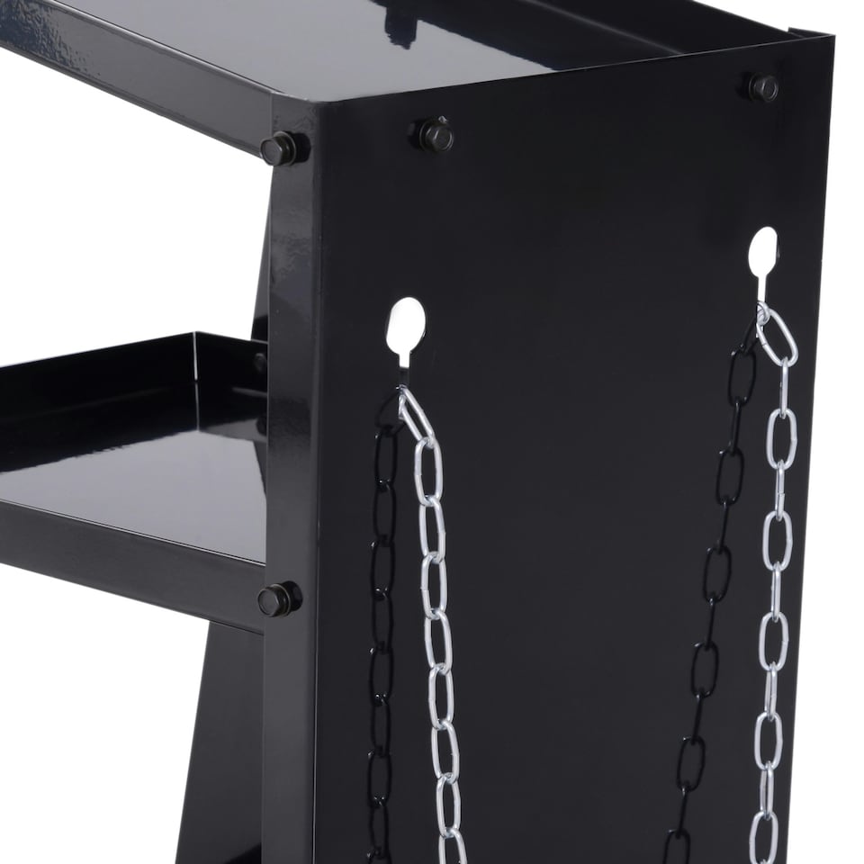 image 1 of DURHAND Three-Tier Welding Cart Welder Trolley for Gas Bottles w/ Wheels, Black