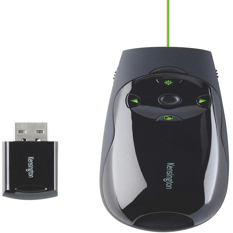 image 1 of Kensington Presenter Expert Green Light Wireless Presenter with Cursor Control, Joystick and Backlight Buttons - Black