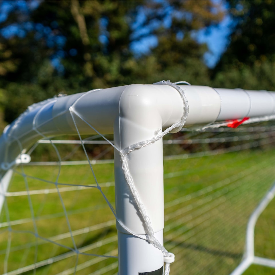 image 1 of Strike Football Goal - 12ft x 6ft - Kids Soccer Practice Net for Park Garden Outdoor Play | White
