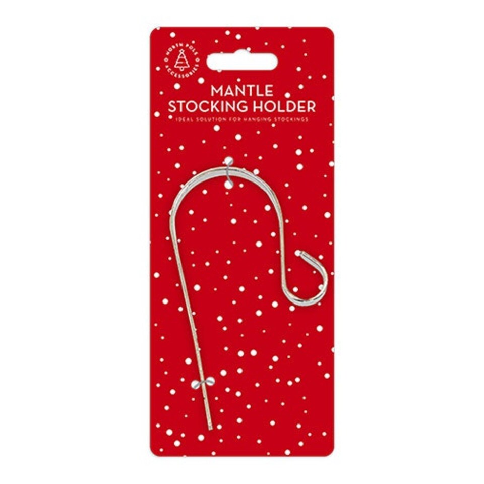 image 1 of Metal Christmas Stocking Holder for Mantlepiece