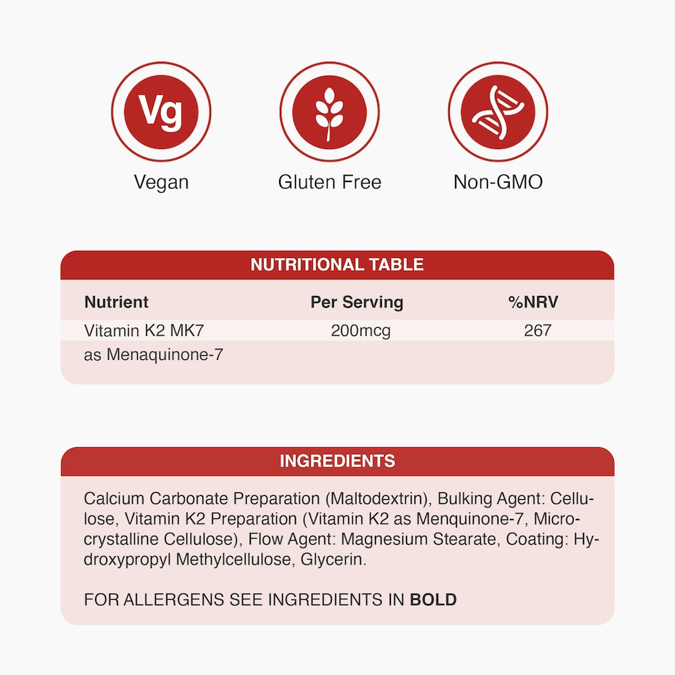 image 1 of Zipvit Vitamin K2 MK-7 200mcg, Heart & Bone Support, 180 Vegan Tablets, 6-Month Supply