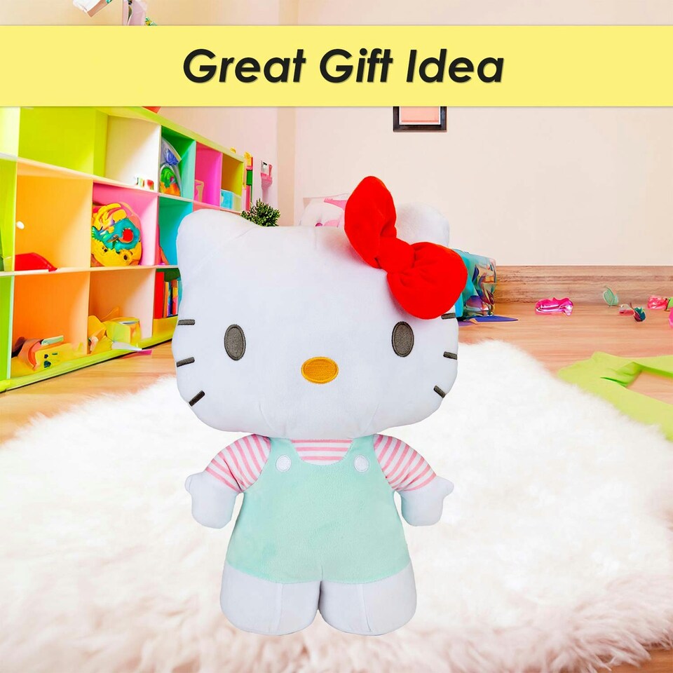 image 1 of Hello Kitty Soft Toy Large Plush Light Blue Cute Plush Huggable Cuddly 50cm Blue