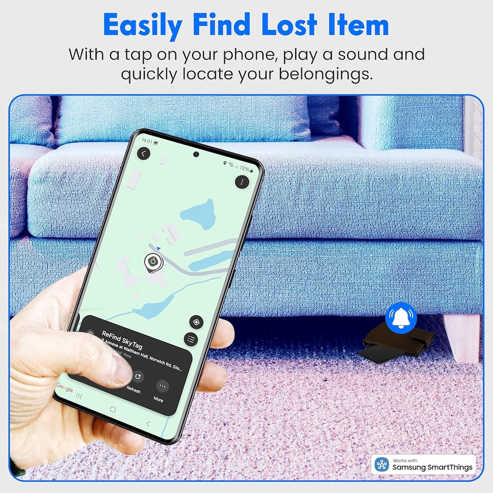 image 1 of Card Tracker (Samsung Only) for Wallets Compatible with Samsung SmartThings App
